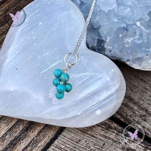 Turquoise Cluster December Birthstone Necklace